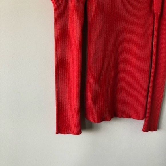 Nwt-Anthropologie “Chelsea” Ribbed Puff Sleeve Lightweight Turtleneck - Picture 6 of 8